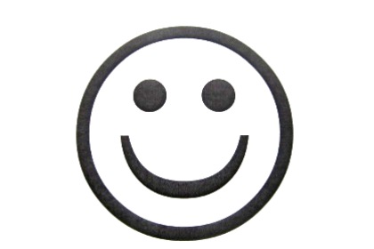 Bild på en smiley, en cirkel med ögon och glad mun.