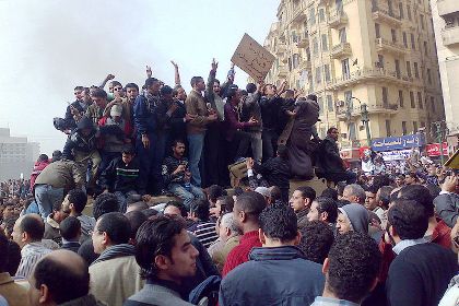 Folkmassa på Tahrirtorget i Kairo