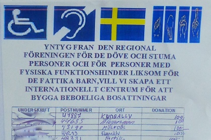 Insamlingsblankett som de oseriösa insamlarna använder sig av.